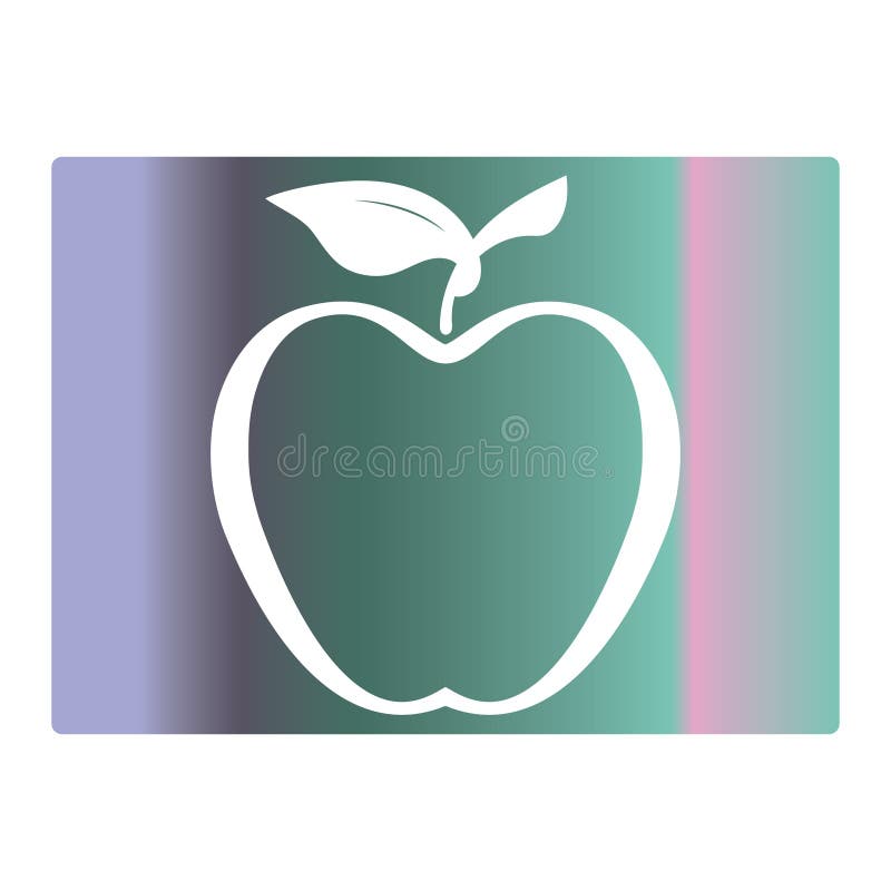 Gradient color apple background vector illustration