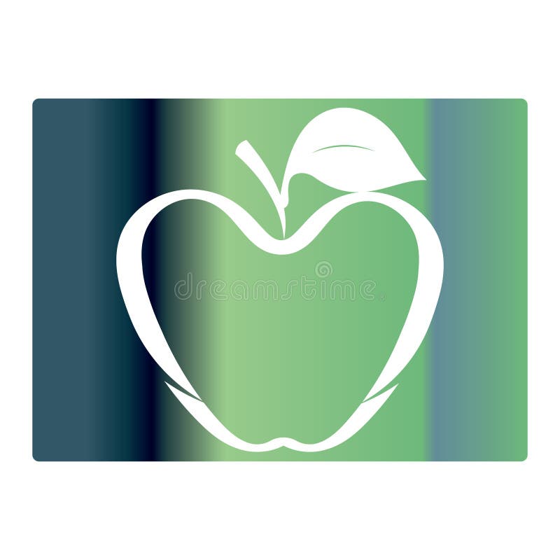 Gradient color apple background royalty free illustration