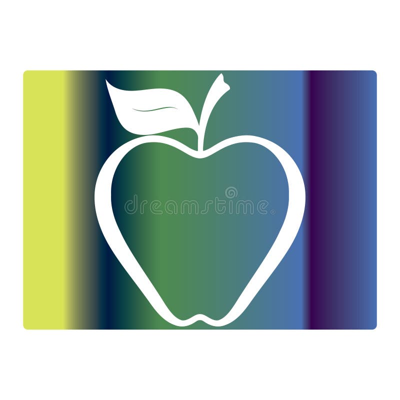 Gradient color apple background royalty free illustration