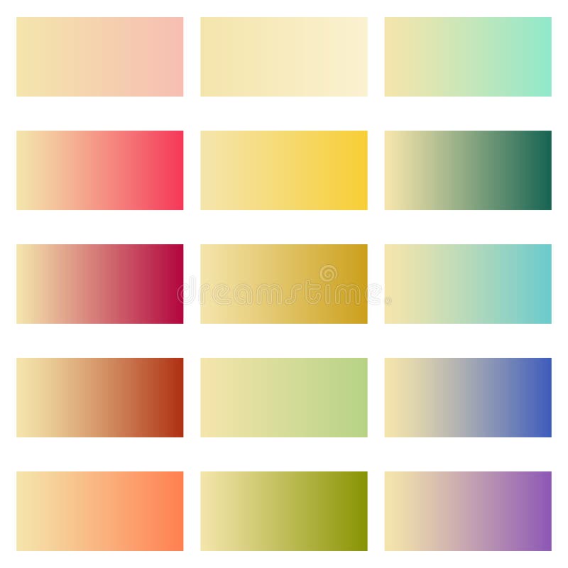 Gradient colored backgrounds transition from beige-yellow color to other colors royalty free illustration