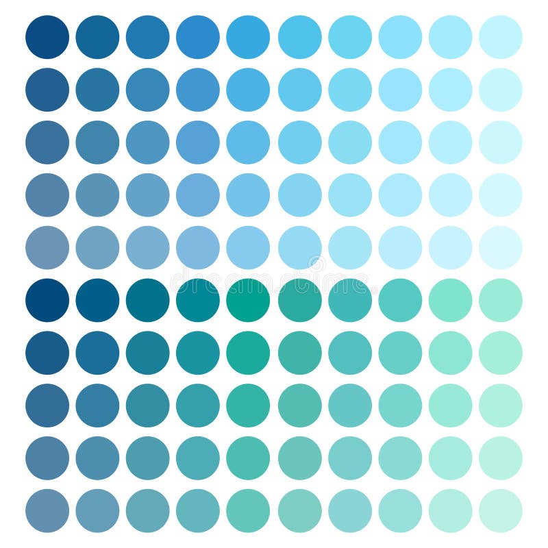 Gradient dot pattern. Circular blue green scheme. Geometric abstract design. Vector illustration. stock illustration