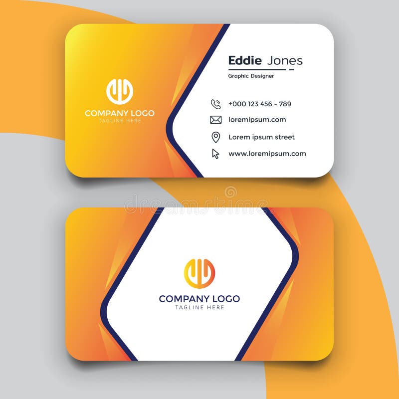 Gradient Orange Modern Business Card Template Design Stock ...