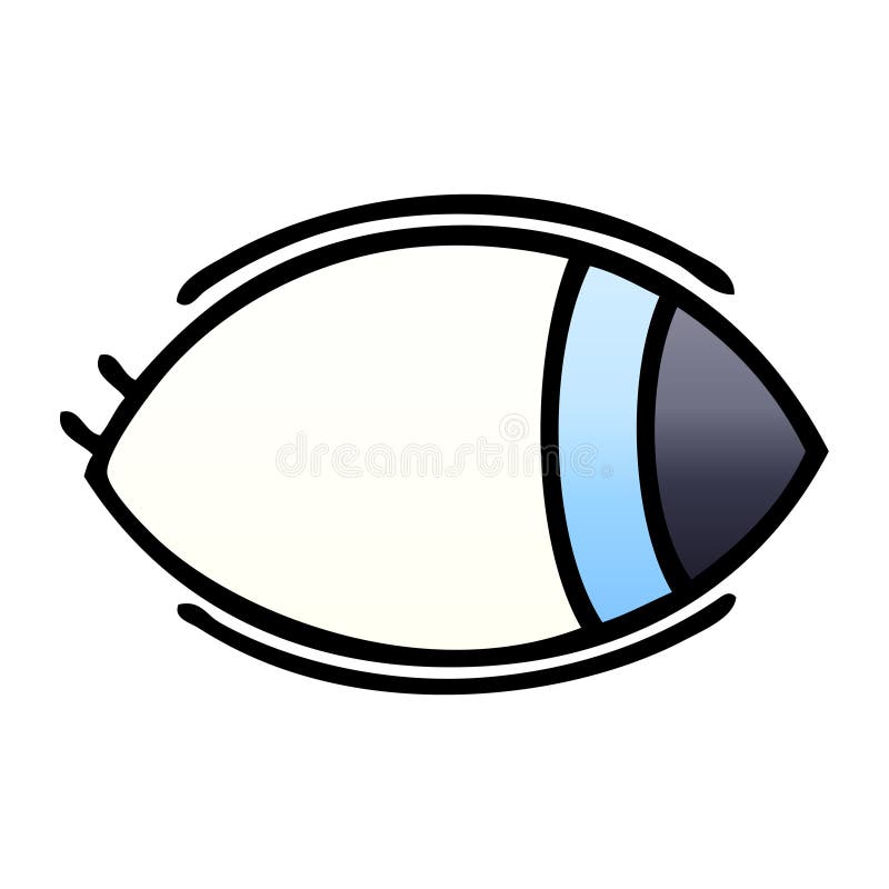 Gradient Shaded Cartoon Eye Looking To One Side Stock Vector