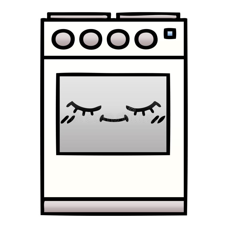 gradient shaded cartoon of a kitchen oven