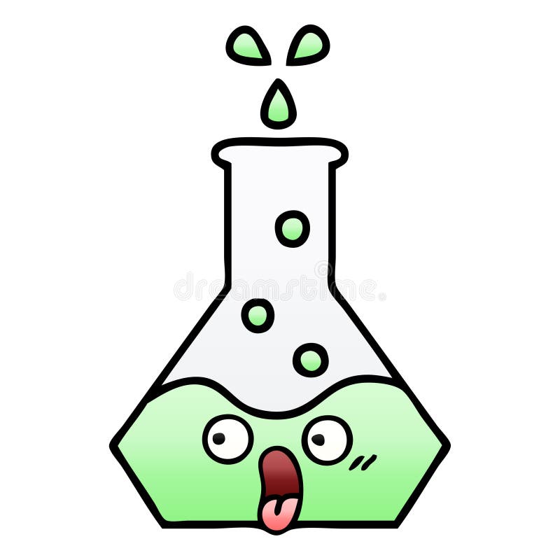 gradient shaded cartoon science beaker