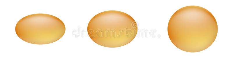 Gradient spheres: small to large orange ovals stock illustration