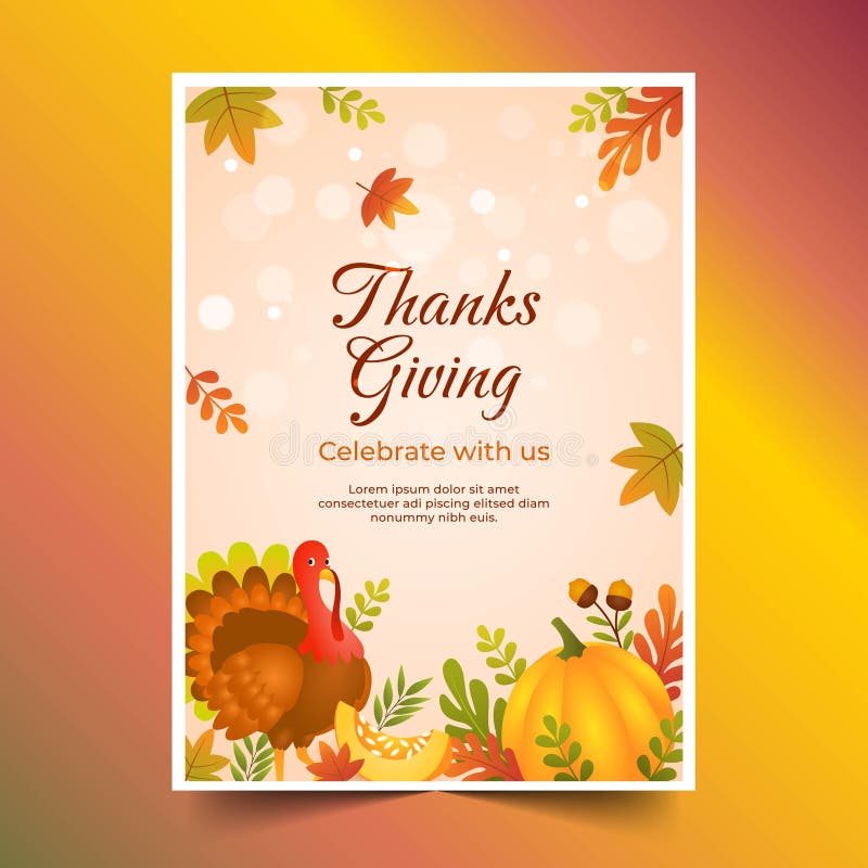 Gradient Thanksgiving Cards Design Vector Stock Vector Illustration
