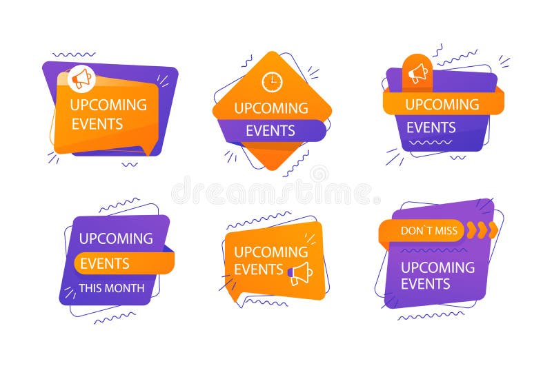 Gradient Events Labels Vector Illustration Stock Vector