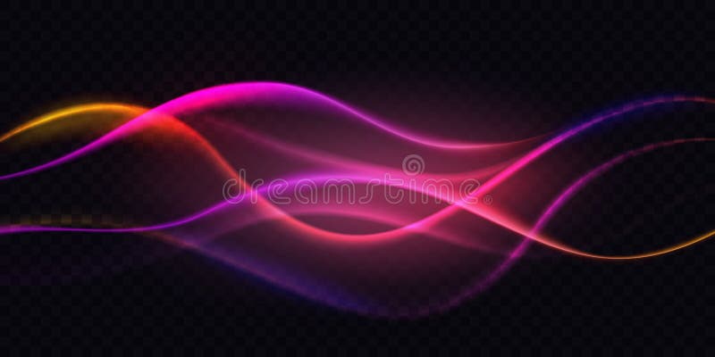 Gradient violet neon color wave, abstract light effect, dynamic soft gradient stream motion royalty free illustration