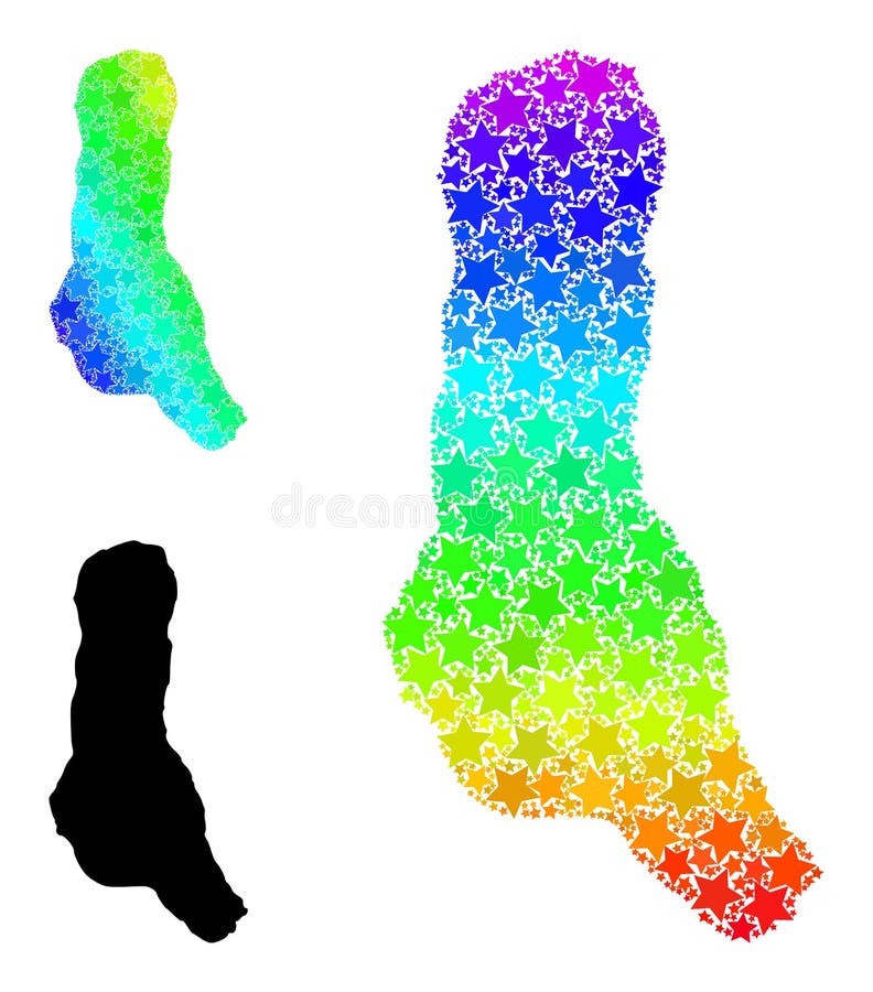 Gradiente arcoiris estelar mapa de mosaico de la isla grande comore collage ilustración del vector