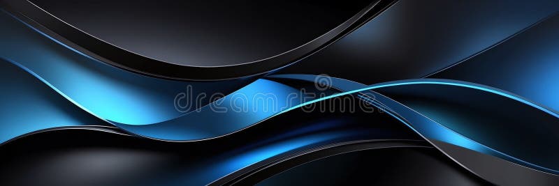 Gradiente di colore blu lussuoso lucentezza curve di tema metallico pattern astratto. Gradiente di colore blu lussuoso lucido di linee di metallo lucido pattern sfondo astratto