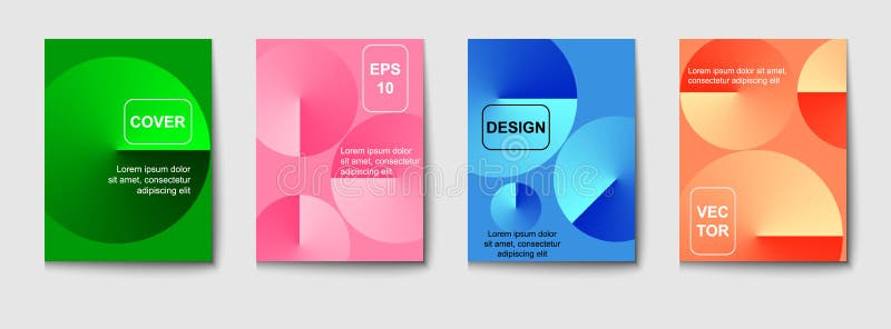 Gradiente redondo colorido no design mínimo da tampa ilustração royalty free