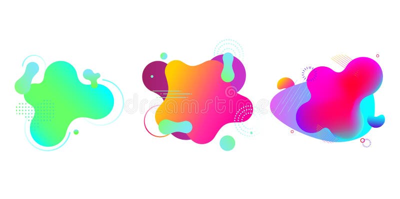Gradientowi fluid?w kszta?ty odizolowywaj?cy na bielu Kolorowi punkty, tła abstrakcjonistyczni sztandarów szablony w wibrujących royalty ilustracja Gradientowi fluid?w kszta?ty odizolowywaj?cy na bielu Kolorowi punkty, tła abstrakcjonistyczni sztandarów szablony w wibrujących royalty ilustracja