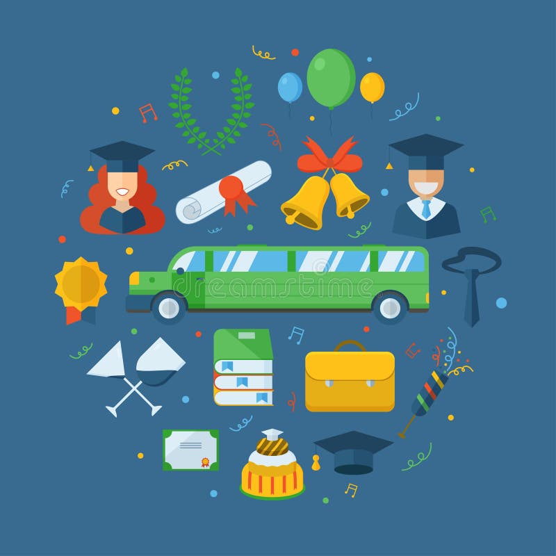 Graduación que celebra el sistema del icono del concepto ilustración del vector Graduación que celebra el sistema del icono del concepto ilustración del vector