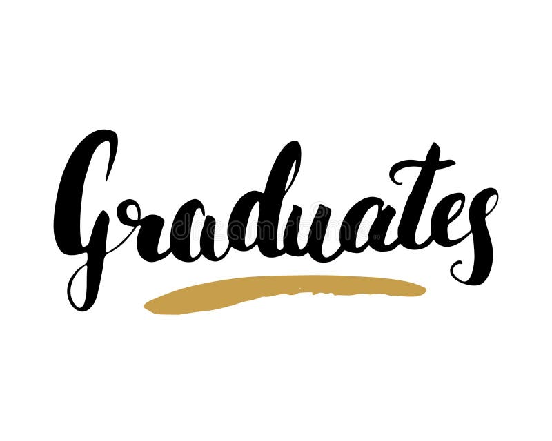 Letras De La Graduación Con Para Arriba Lanzados Los Sombreros De La