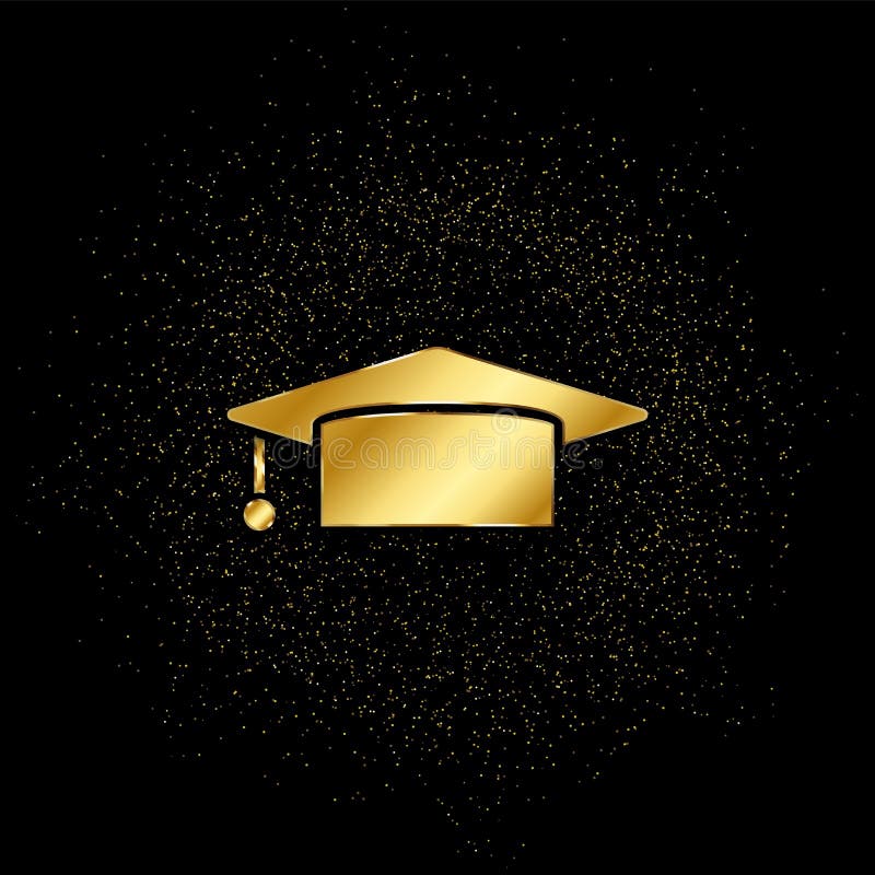 Graduación Tapón Dorado Icono Ilustración Vectorial De La Partícula