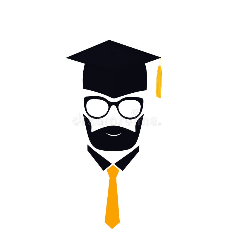 Graduate with bear in graduation hat with tassel, eyeglasses and necktie. Mortarboard stock illustration Graduate with bear in graduation hat with tassel, eyeglasses and necktie. Mortarboard stock illustration