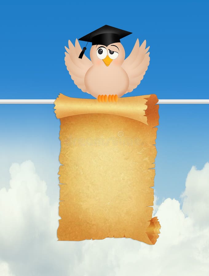 Bird graduate stock illustration. Illustration of success 86576656