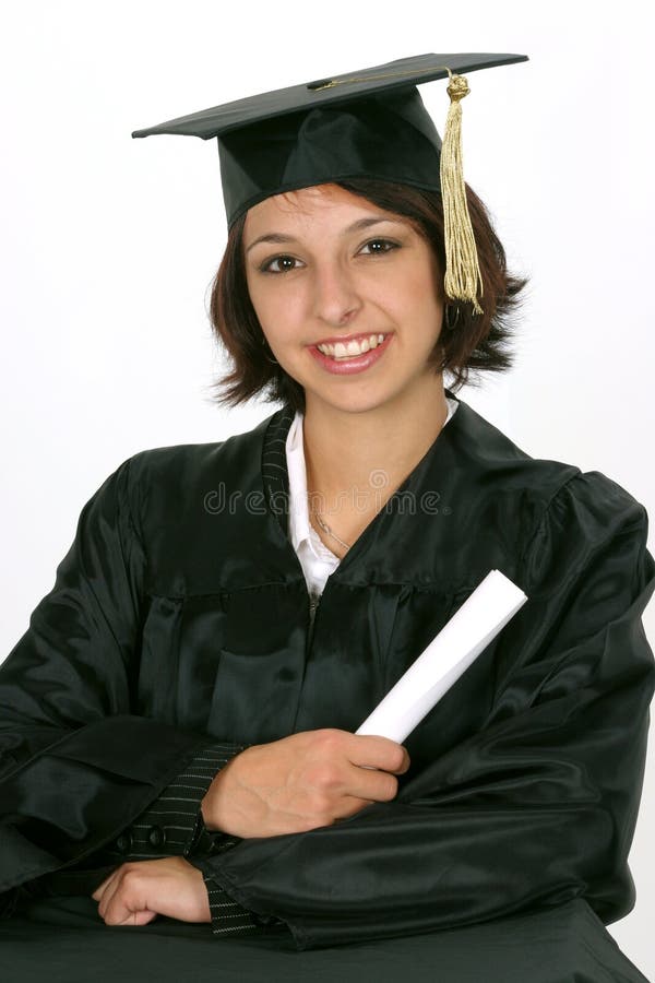 Graduate in cap and gown