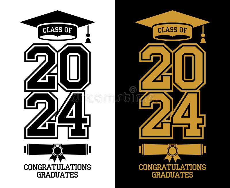 2024 graduate class logo stock illustration. Illustration of high -  283163227