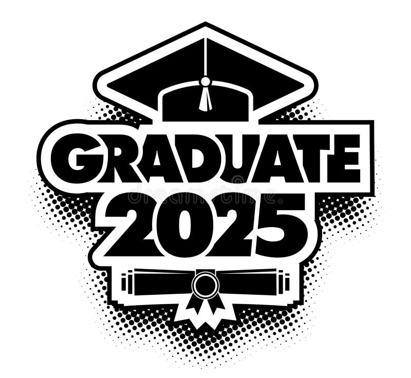 2025 graduate class logo stock illustration. Illustration of scroll 332882962