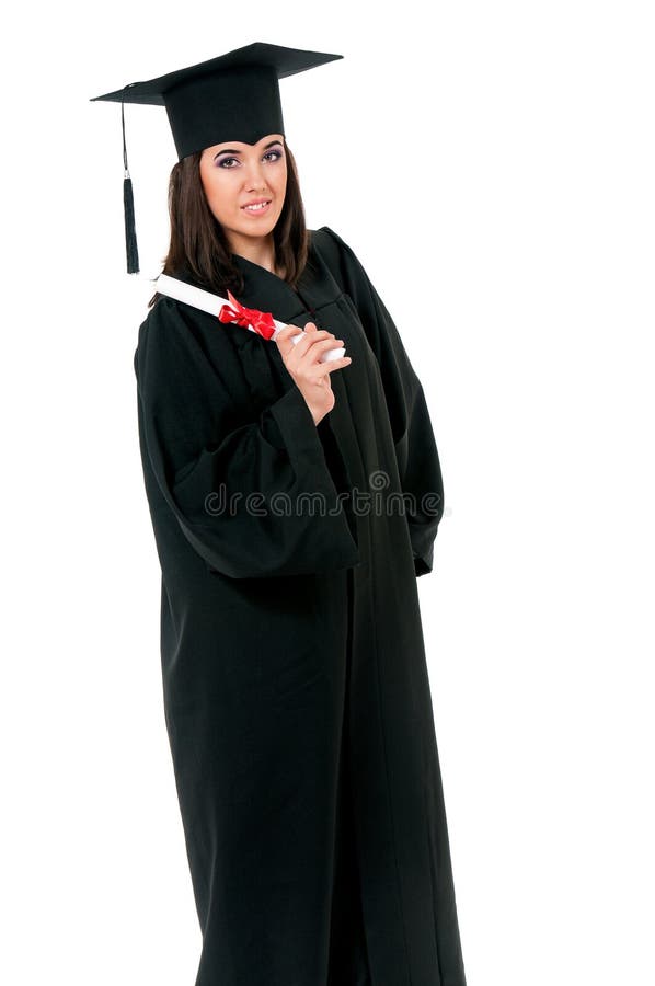 Girl with graduation hat stock photo. Image of isolated - 72614264
