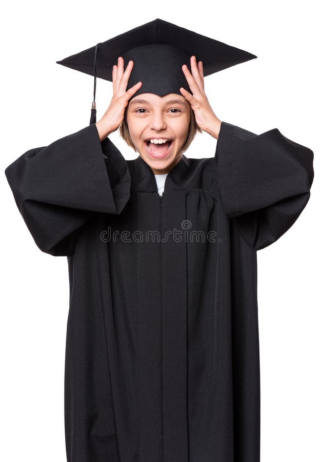 Graduate Little Girl Student Stock Photo - Image of educational, black ...