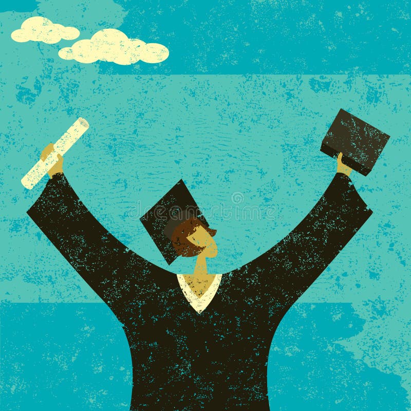 New graduate success stock illustration. Illustration of cartoon 25757353