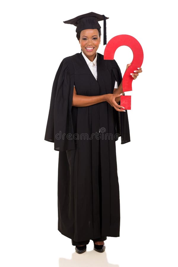 Graduate with question mark royalty free stock image