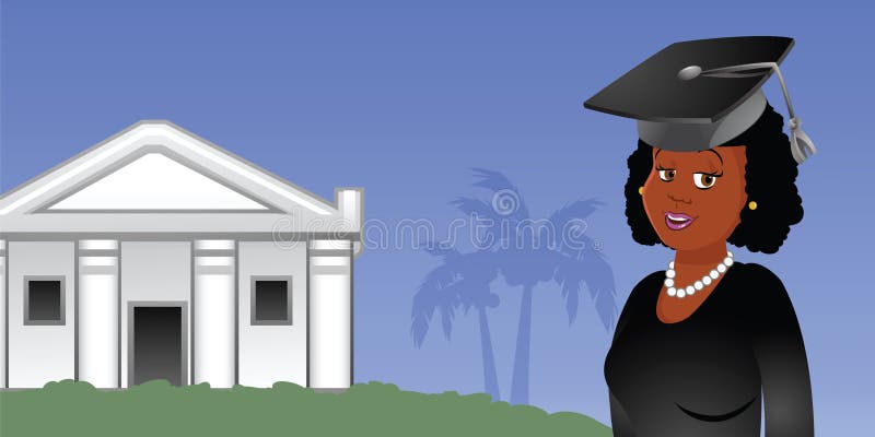 Graduate university vector illustration