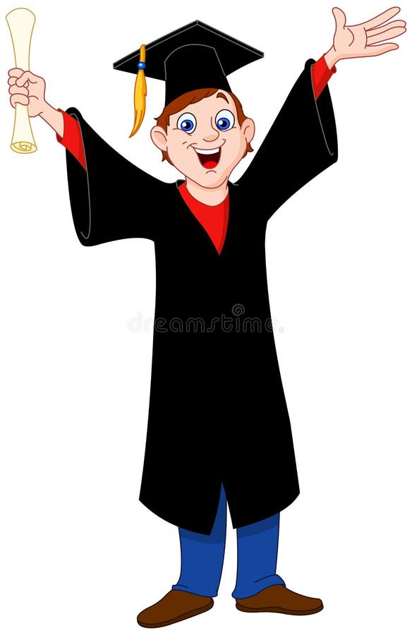 Graduated boy stock vector. Illustration of arms, doctorate - 14864103
