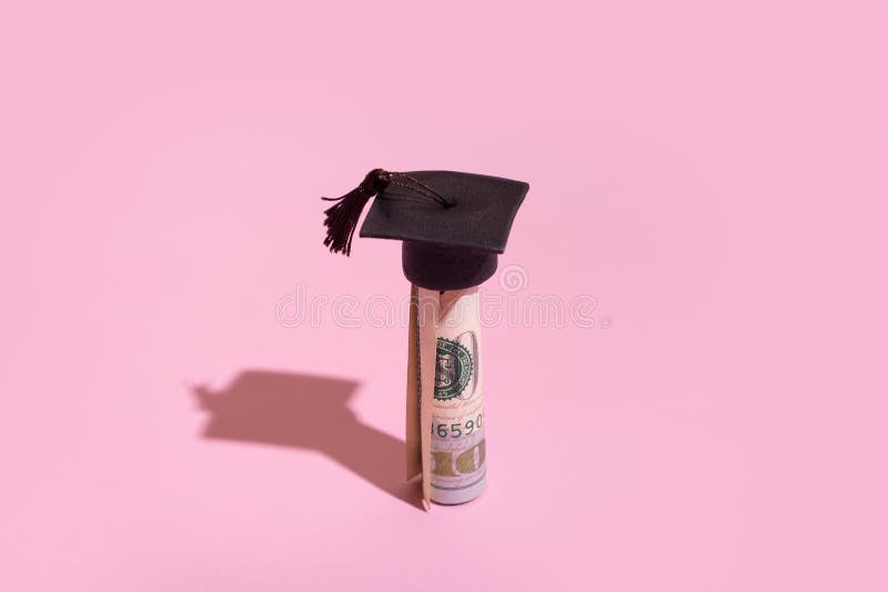 Graduated Cap with Dollars. Grant for Education, Back To School