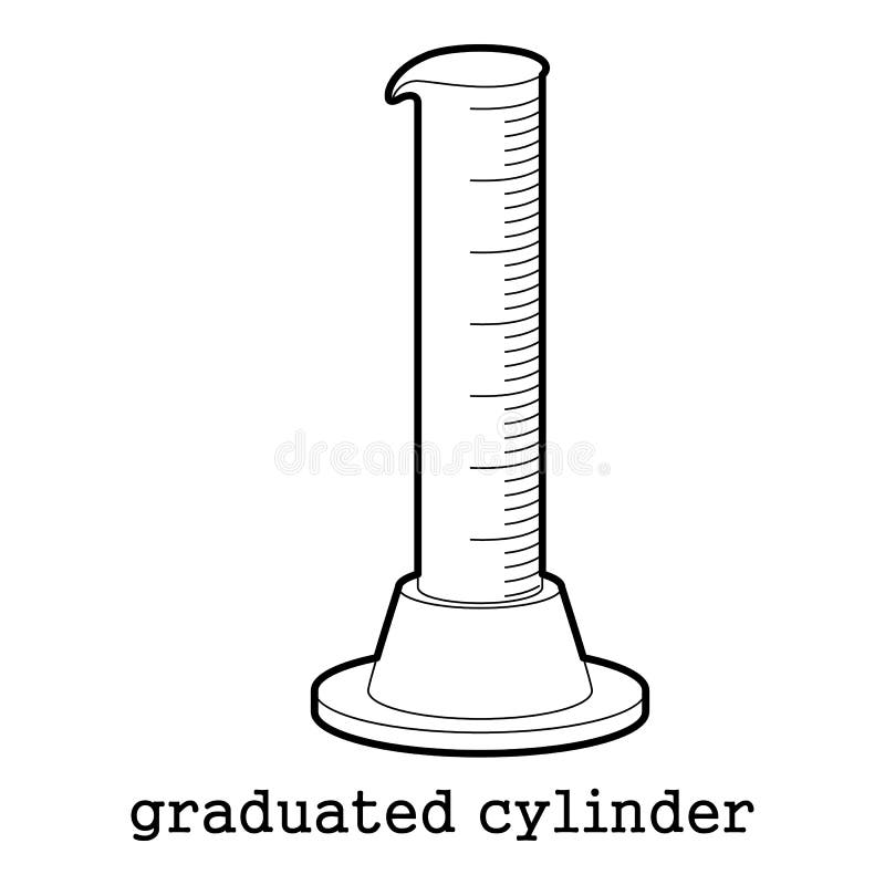 Graduated Cylinder Icon Outline Stock Vector - Illustration of isolated,  displacement: 95752895