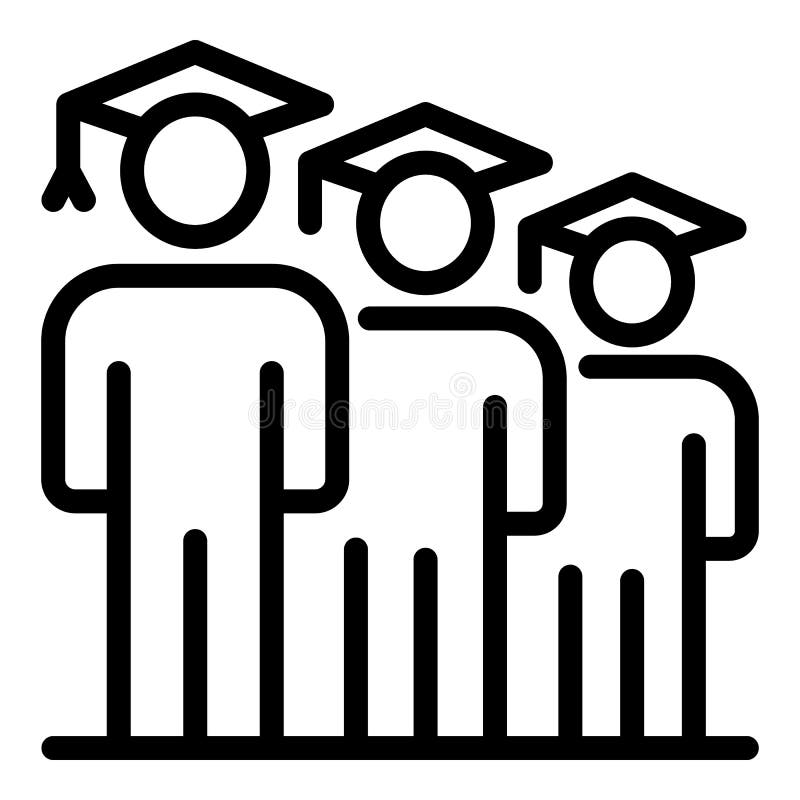 Graduated student icon, outline style vector illustration