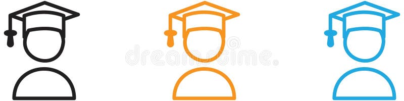 Graduated student vector logo set collection for web app ui royalty free illustration