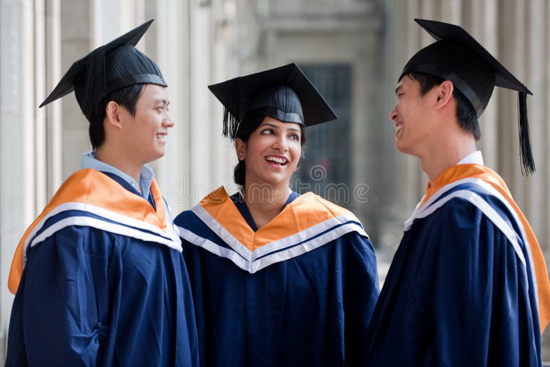 Graduates Chatting stock photography