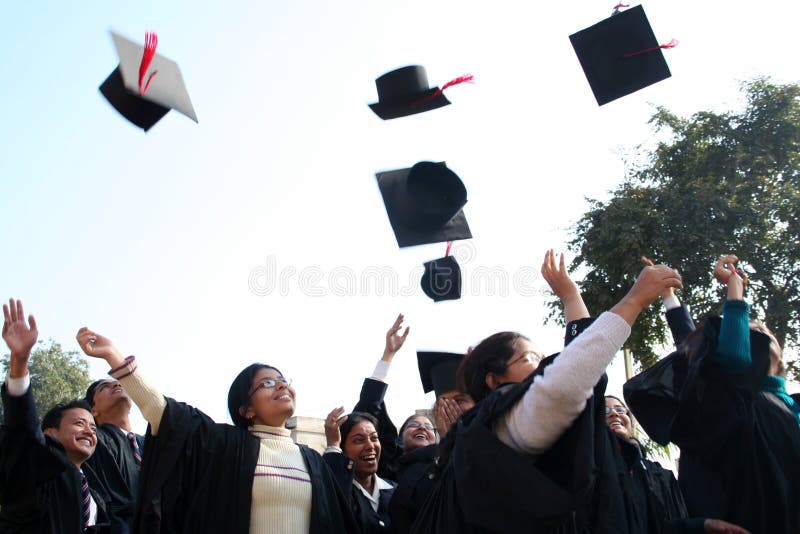 Students celebrates their graduation in India. Students celebrates their graduation in India