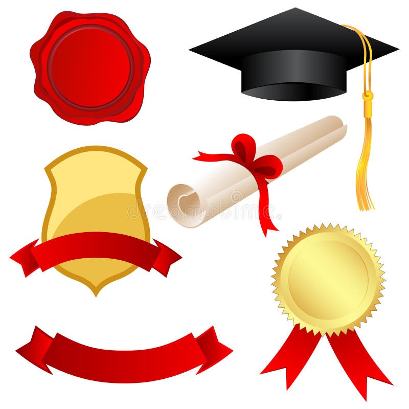 Graduatiepictogrammen stock illustratie Graduatiepictogrammen stock illustratie