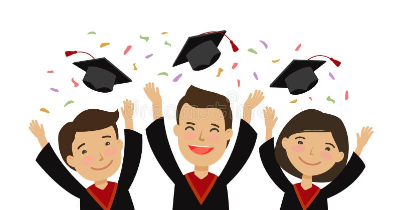 Happy Graduating Students Throwing Graduation Caps. Education, School, College Concept. Cartoon Vector Illustration Stock Vector - Illustration of knowledge, design: 129695991 Happy Graduating Students Throwing Graduation Caps. Education, School, College Concept. Cartoon Vector Illustration Stock Vector - Illustration of knowledge, design: 129695991