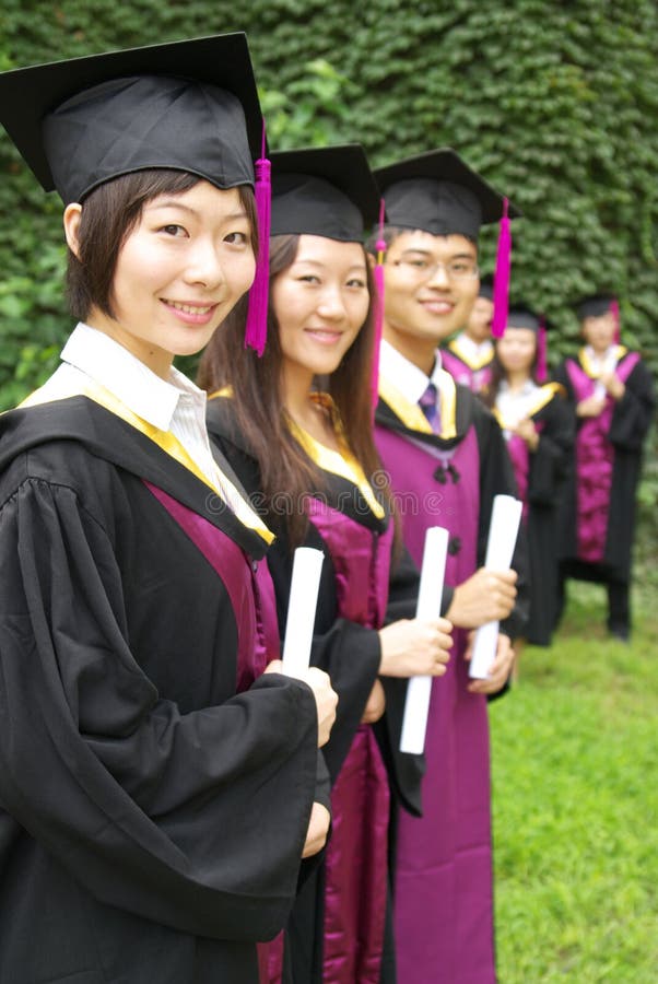 Chinese students stock photo. Image of woman, gown, chinese 15366854