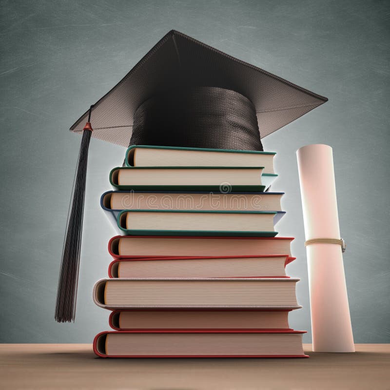 Graduation Books royalty free illustration