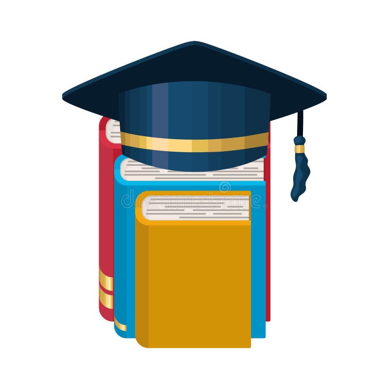 Graduation books illustration royalty free illustration