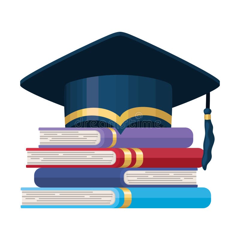 Graduation books representation vector illustration