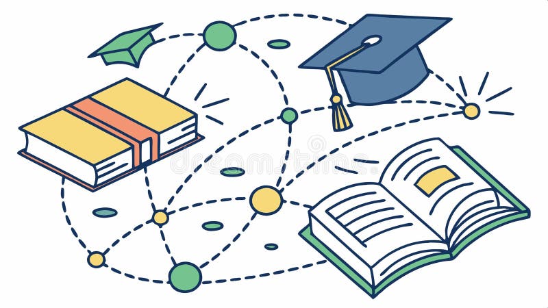 Graduation books stack, academic achievement and educational success vector design art Generative AI royalty free illustration