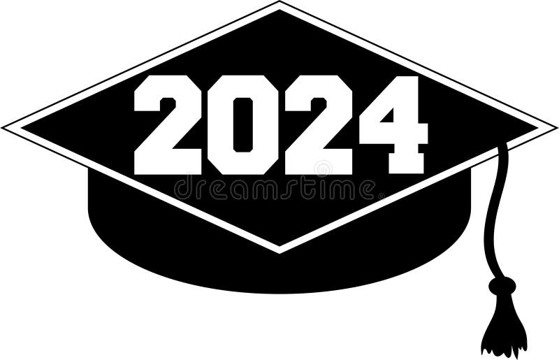 Graduation Cap 2024 stock illustration. Illustration of level 282635676