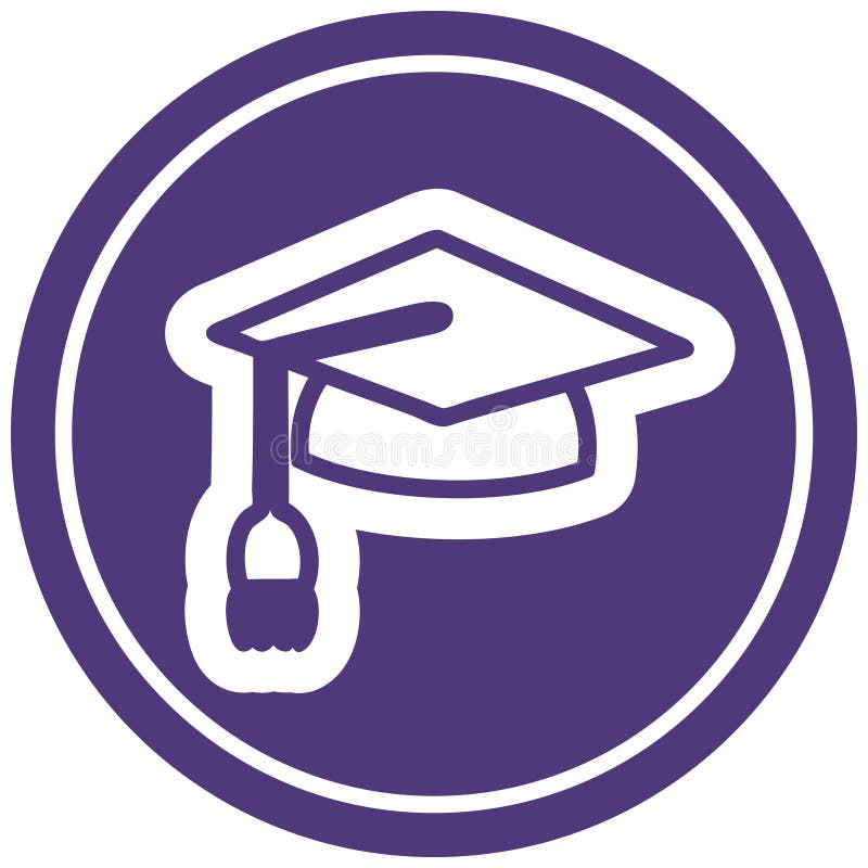 graduation cap circular icon