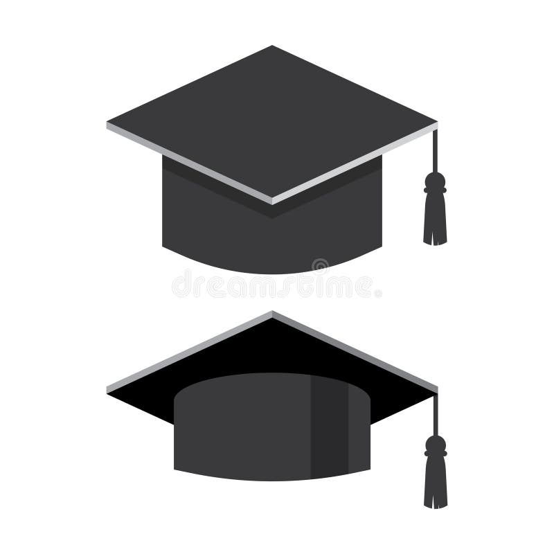 Graduation Cap Flat Vector Illustration Stock Vector