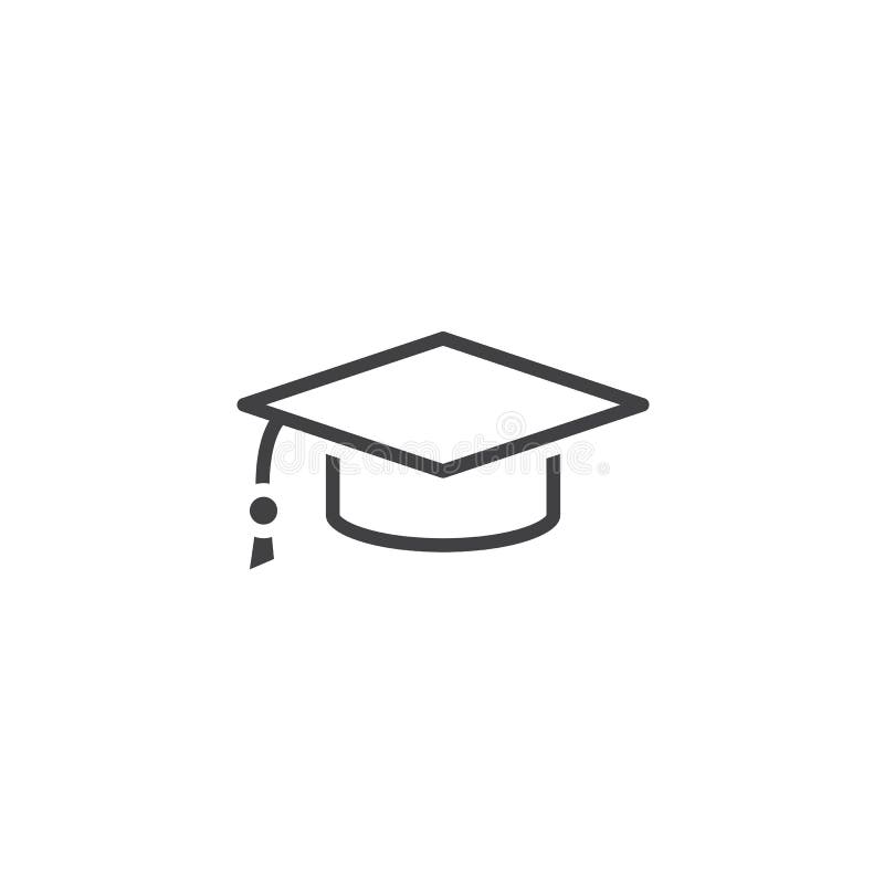 Graduation Cap Line Icon, Outline Logo Illustration, Line Stock ...