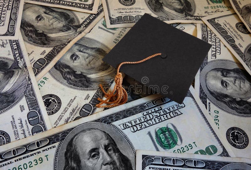 Graduation cap on money stock photo. Image of earn, finance 88111848