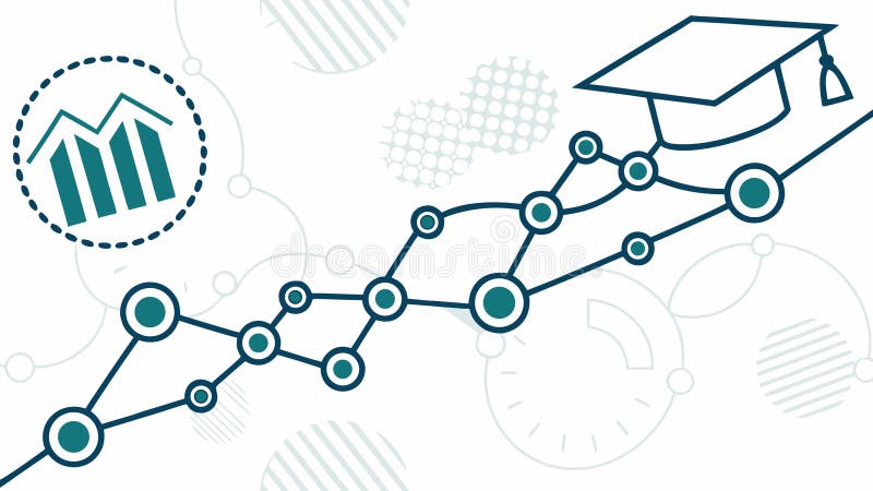 Graduation Cap on Rising Data Chart, Education & Success, vector design Generative AI vector illustration
